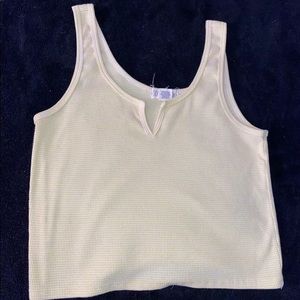 Baby yellow and White striped cropped tank from Tillys